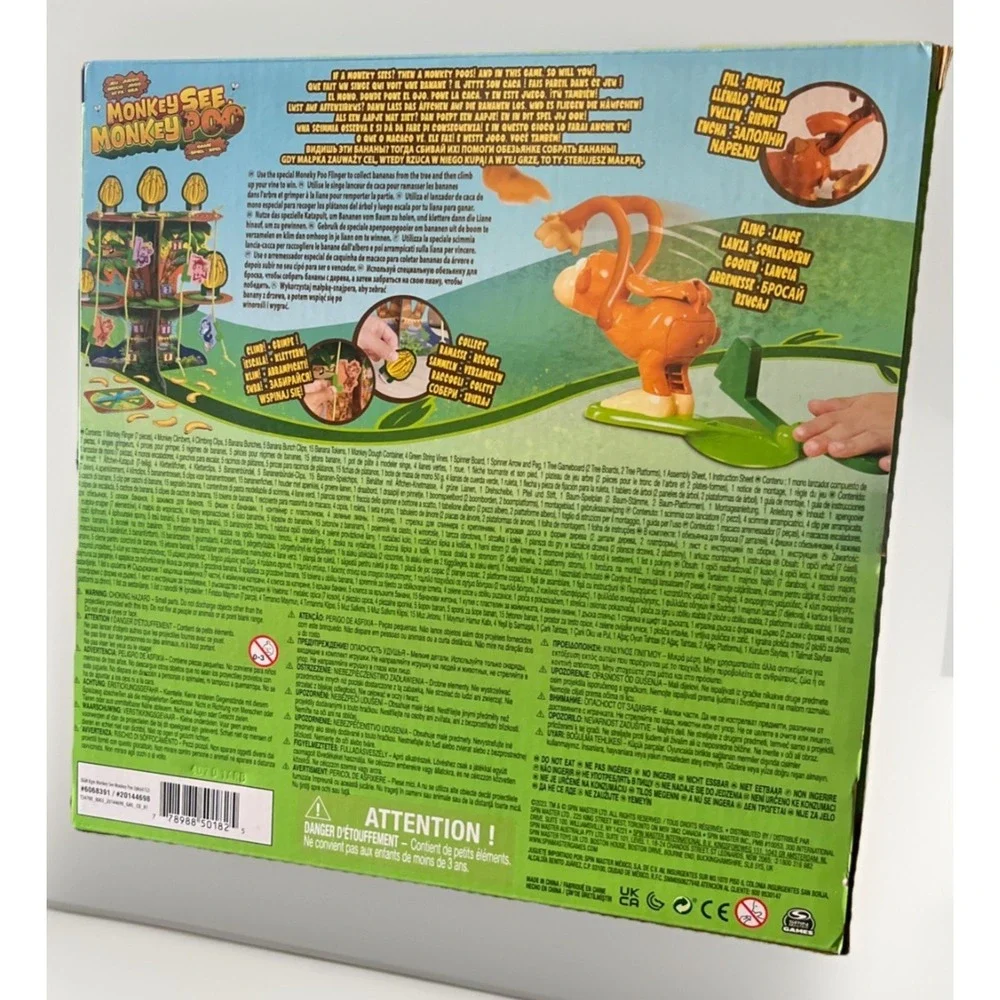 Monkey See Monkey Poo Board Game 2-4 Players Ages 4+ Banana Scent